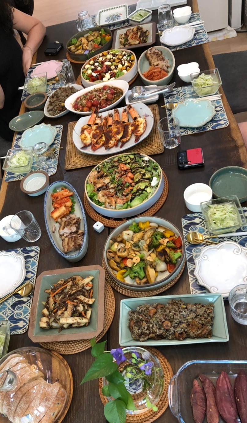 50대 여자 친구 6명 집들이 홈브런치|손님 초대요리 메뉴와 예쁜 상차림